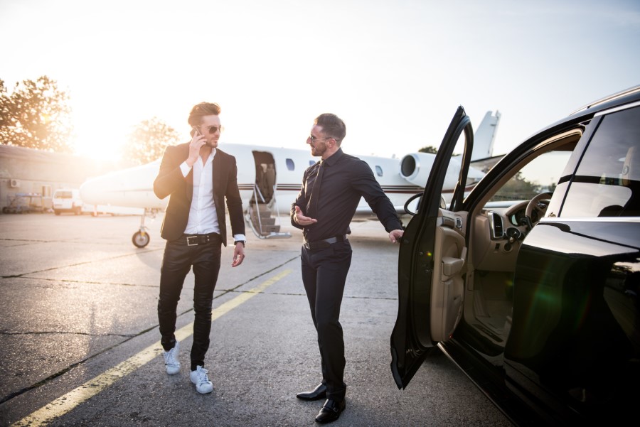 Man about to take car transfer from airport